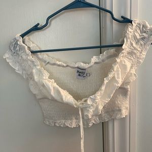 white princess Polly tie crunch top